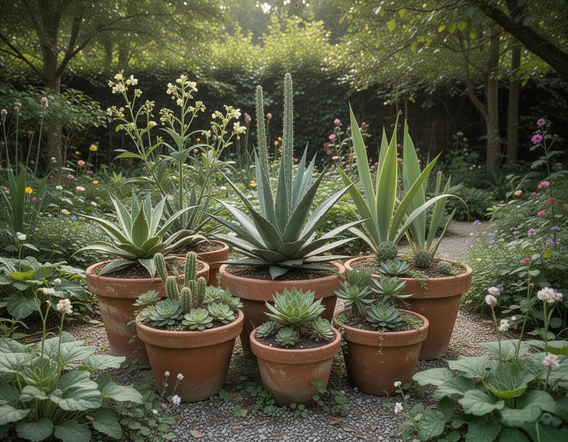 Garden OEB hero – lush plants and designer pots